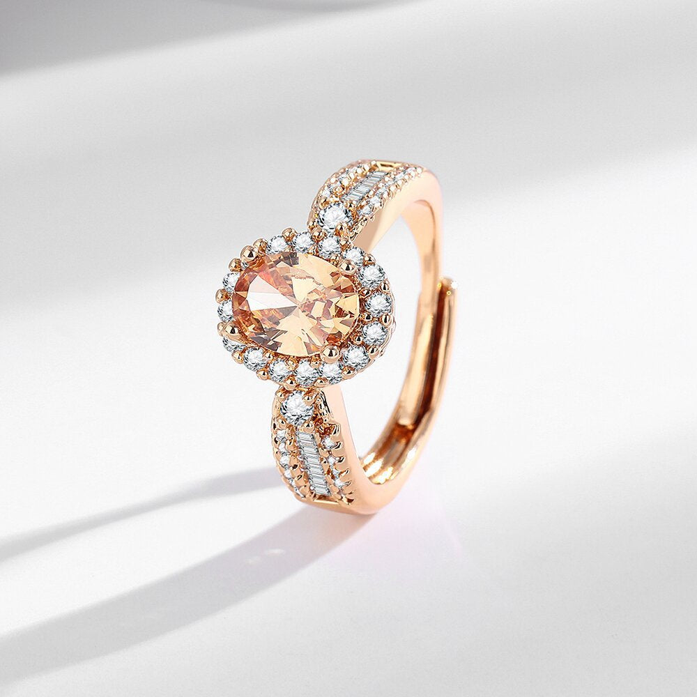 Wholesale light luxury inlaid colored diamond rings