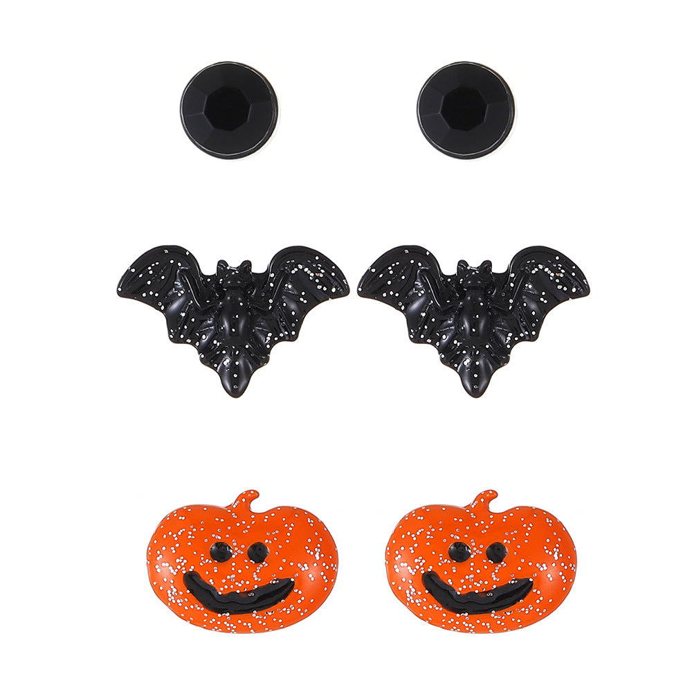 Wholesale  funny little devil bat  pumpkin earrings
