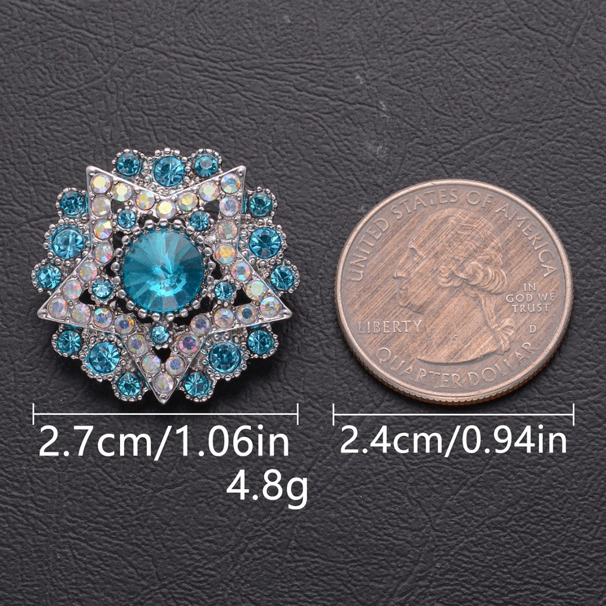 Wholesale 5pcs Metal rhinestone star pattern buttons