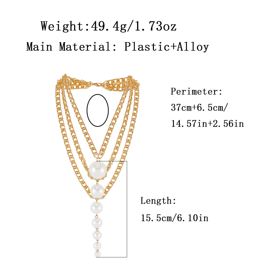 Wholesale Modern Imitation Pearl Snake Chain Necklace,  Gold Plated Geometric Pendant,  Fashion Accessory for Resale