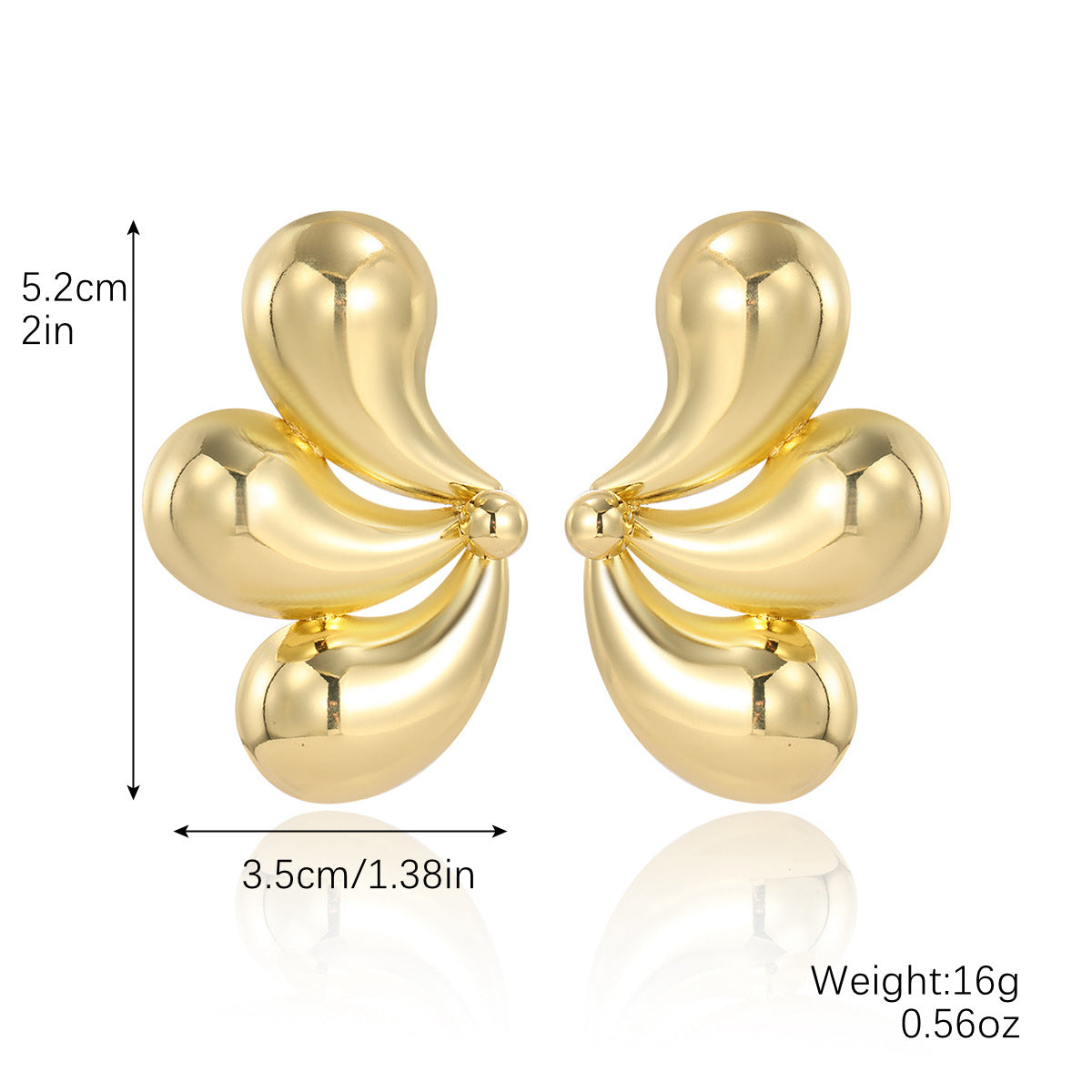 Wholesale  geometric niche exaggerated metal earrings