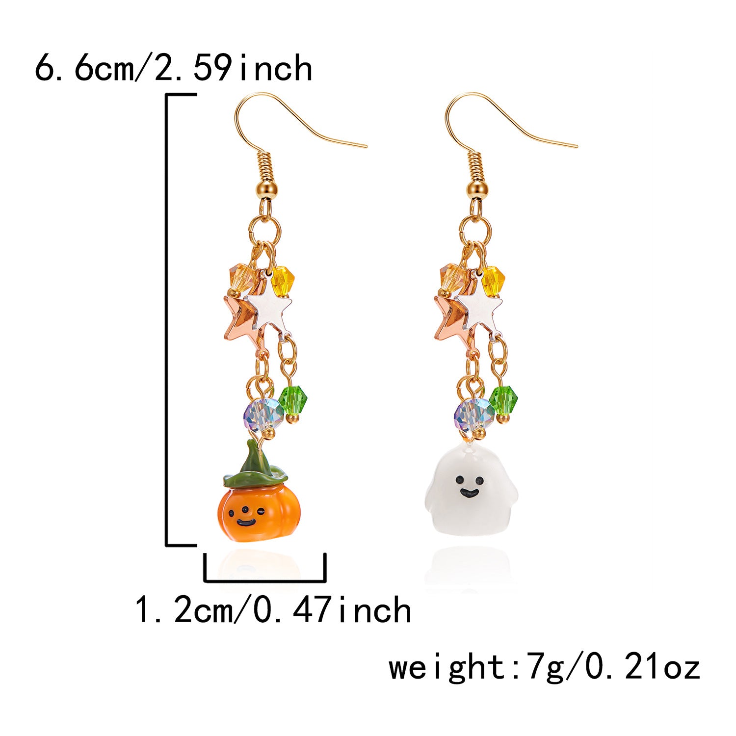 Wholesale  Pumpkin Ghost Resin Earrings,  Cute Funny Jewelry Accessory for Everyday Wear