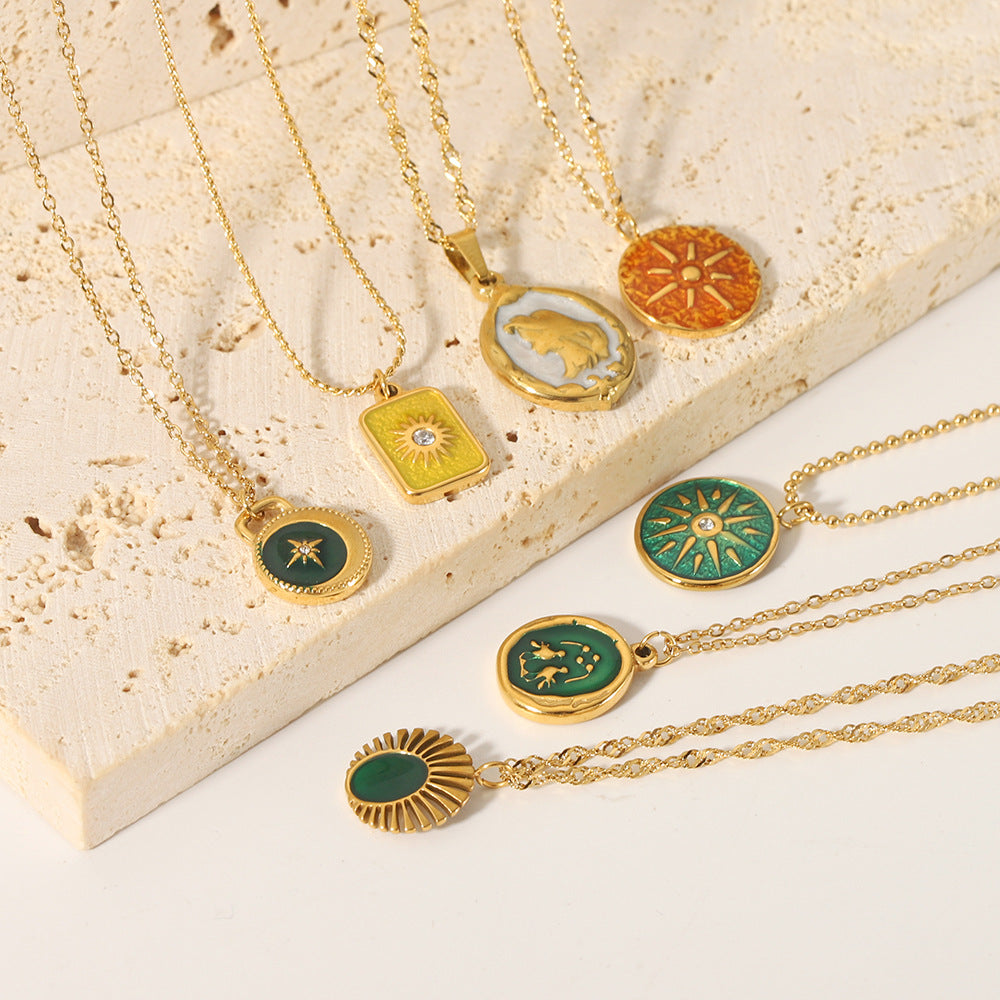 Wholesale Stainless Steel Water Drop Oil Necklace