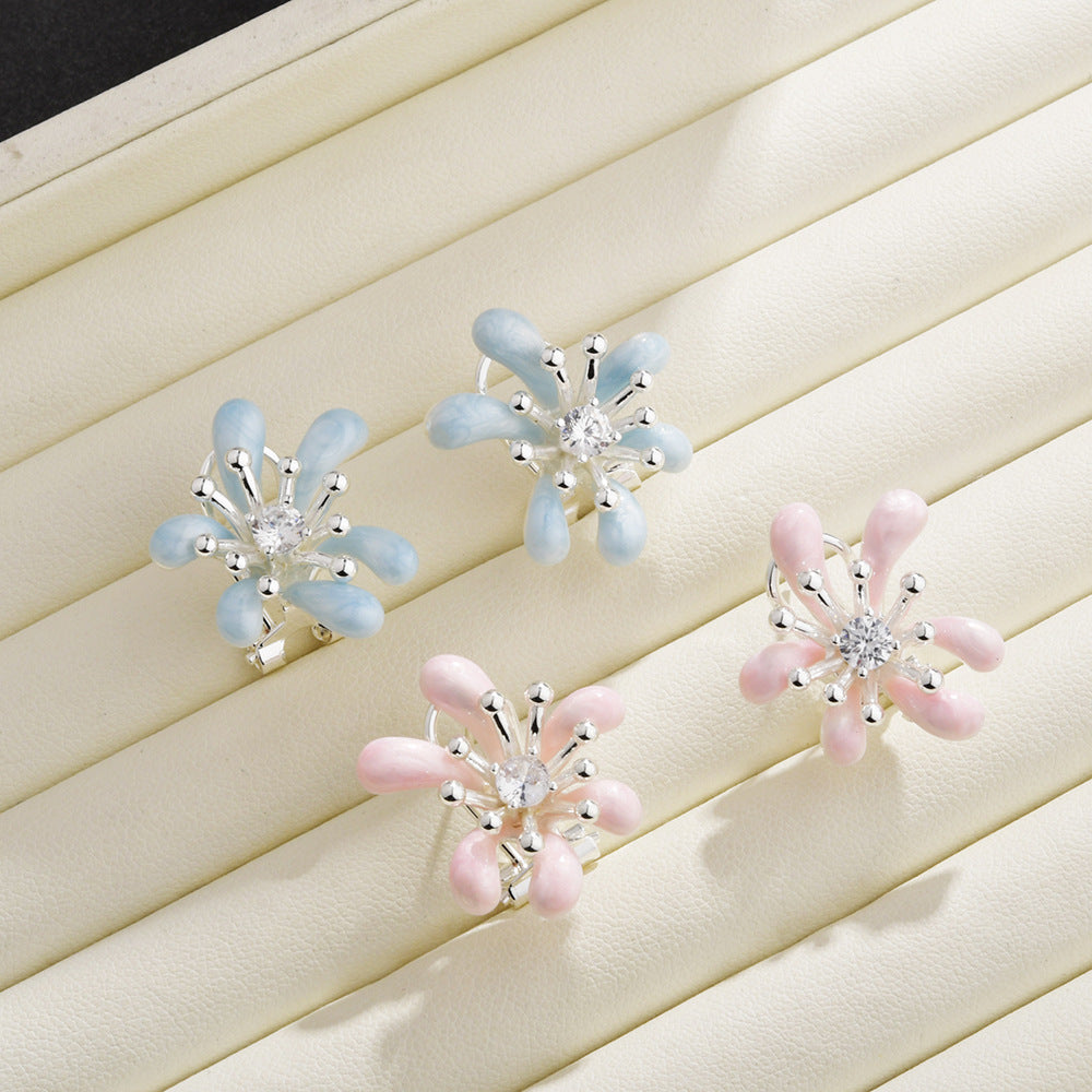 Wholesale daisy petal ear clip temperament earrings