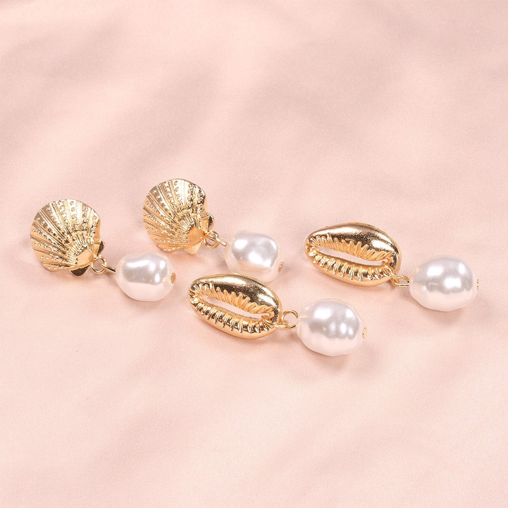 Wholesale pearl shell earrings