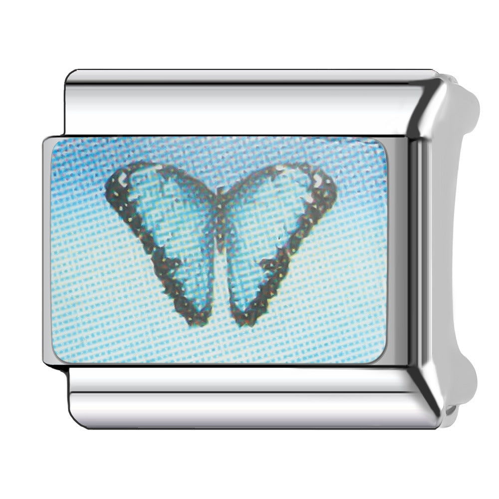 Wholesale Italian Charm Bracelet 9mm DIY Splicing Butterfly Stainless Steel Composable Bracelet