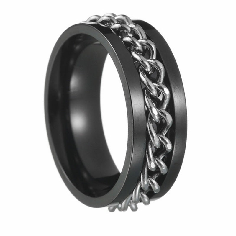 Wholesale Men's Titanium Steel Rotating  Ring