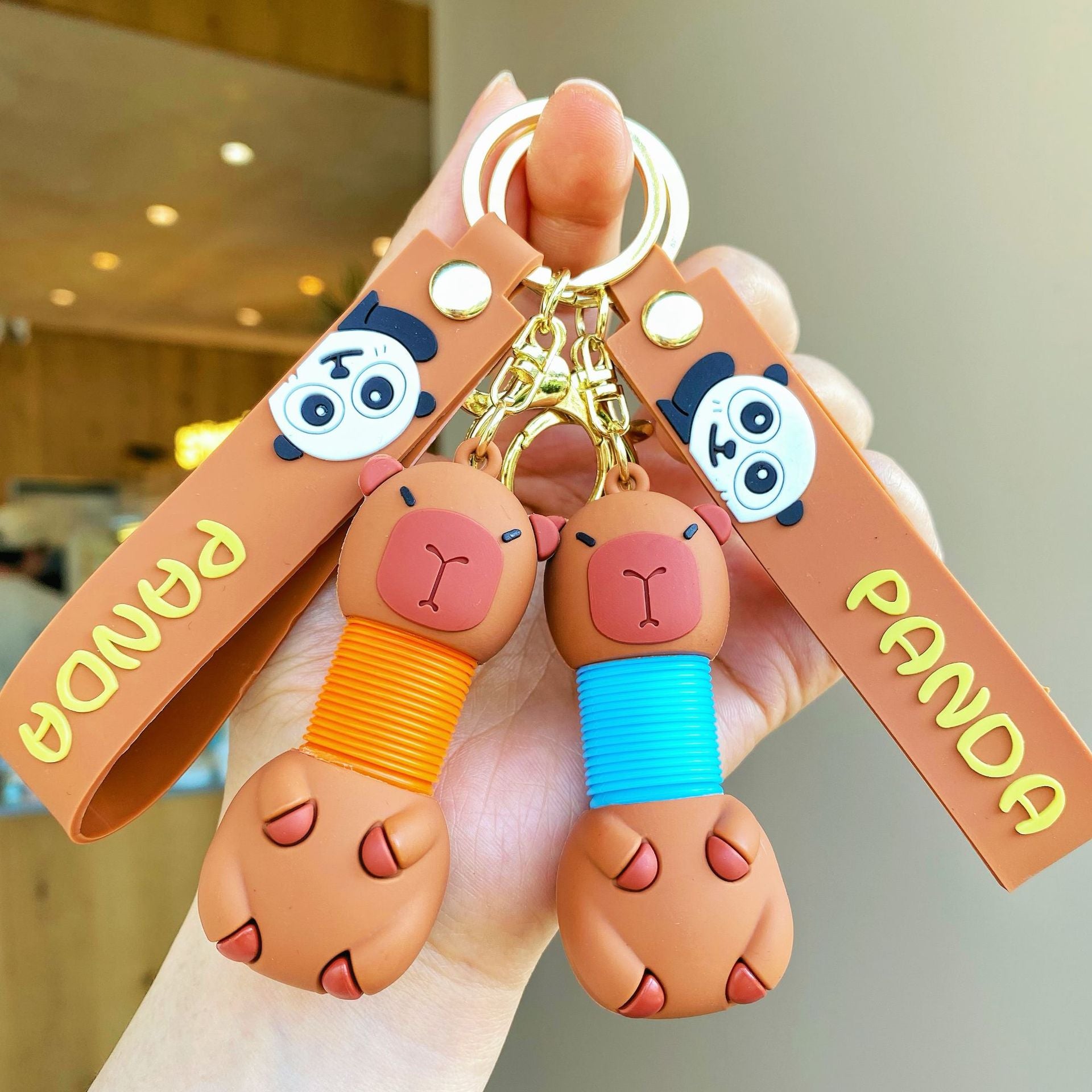 Wholesale Cartoon Cute Keychain Creative Keychain Silicone Retractable Keychains ACC-KC-SJ005