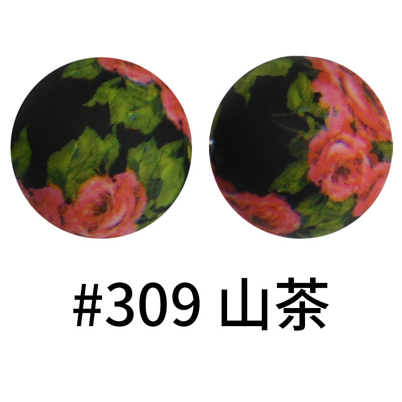 Wholesale 50pcs Western Style Leopard Skull Color Aztec Printed Silicone Balls Beads ACC-BDS-HeSheng005