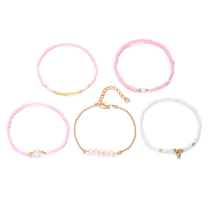 Wholesale  Rice Bead Combination Bracelet Crystal Rice Bead Bracelet Set