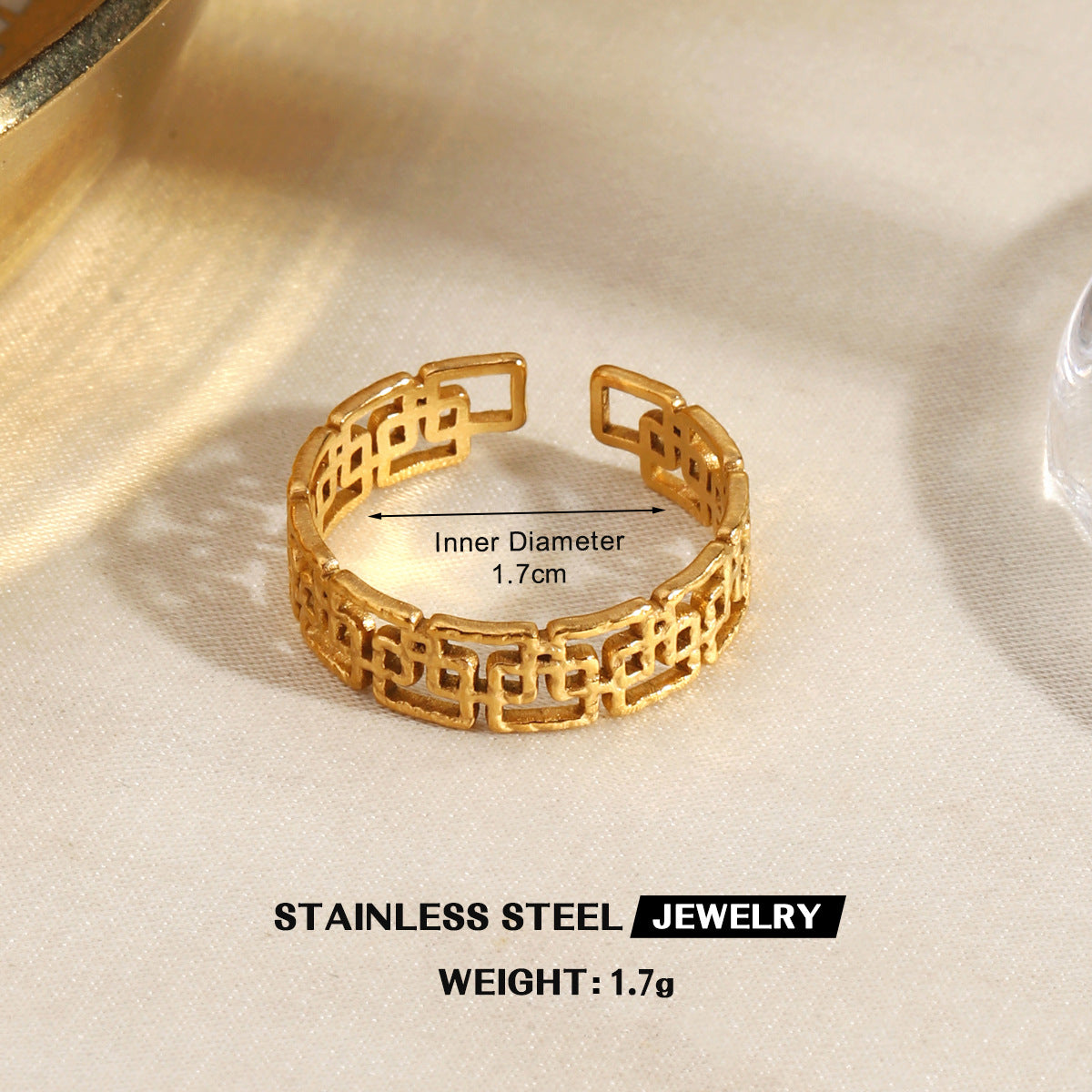 Wholesale Trendy Stainless Steel Gold Sun Ring Irregular Design Jewelry Accessory