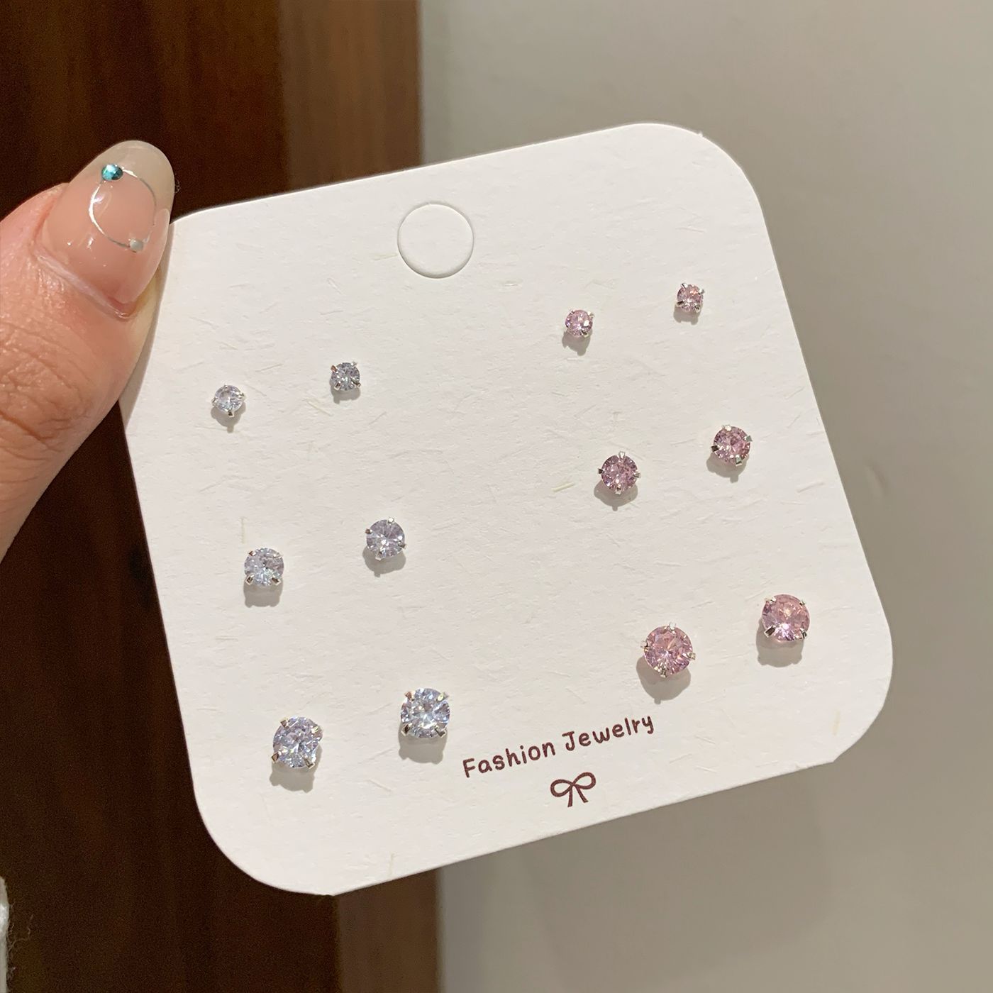 Wholesale Zircon Earrings for Ear Piercing Combination Set