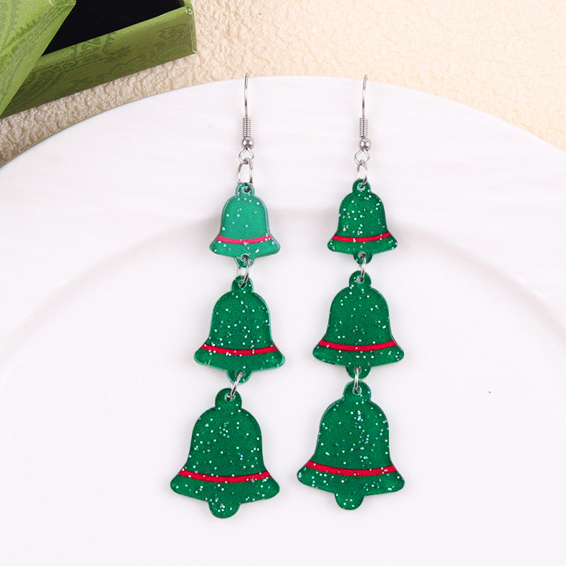 Wholesale Christmas Multicolor Snowman Christmas Tree Acrylic Earrings