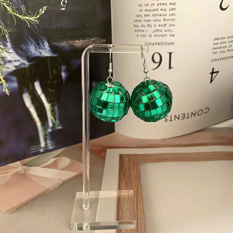 Wholesale  American retro disco earrings disco laser light ball earrings