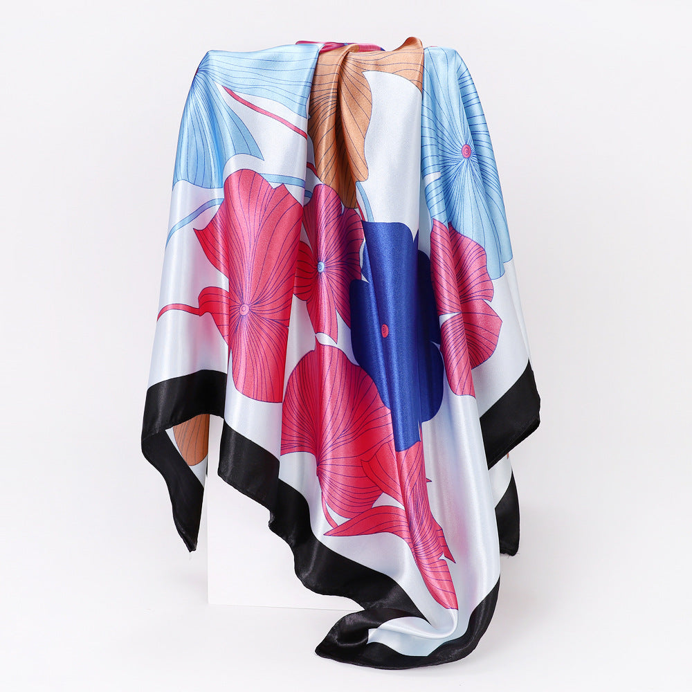 Wholesale Retro Printed Satin 90cm Silk Scarf