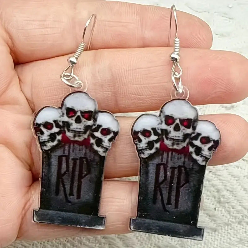 Wholesale Halloween  tombstone earrings