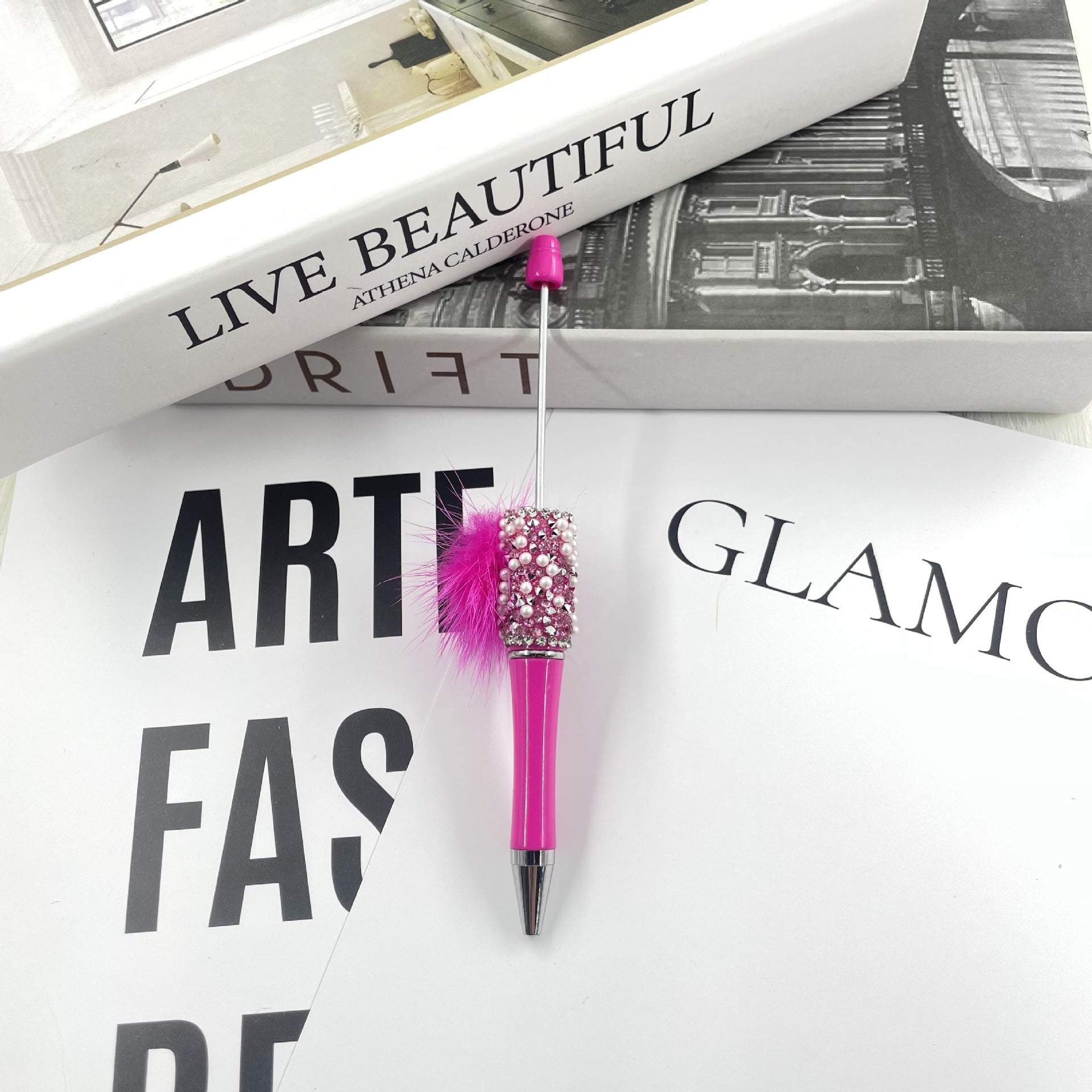 Wholesale Crushed Diamond Pom-Pom Beadable Pens