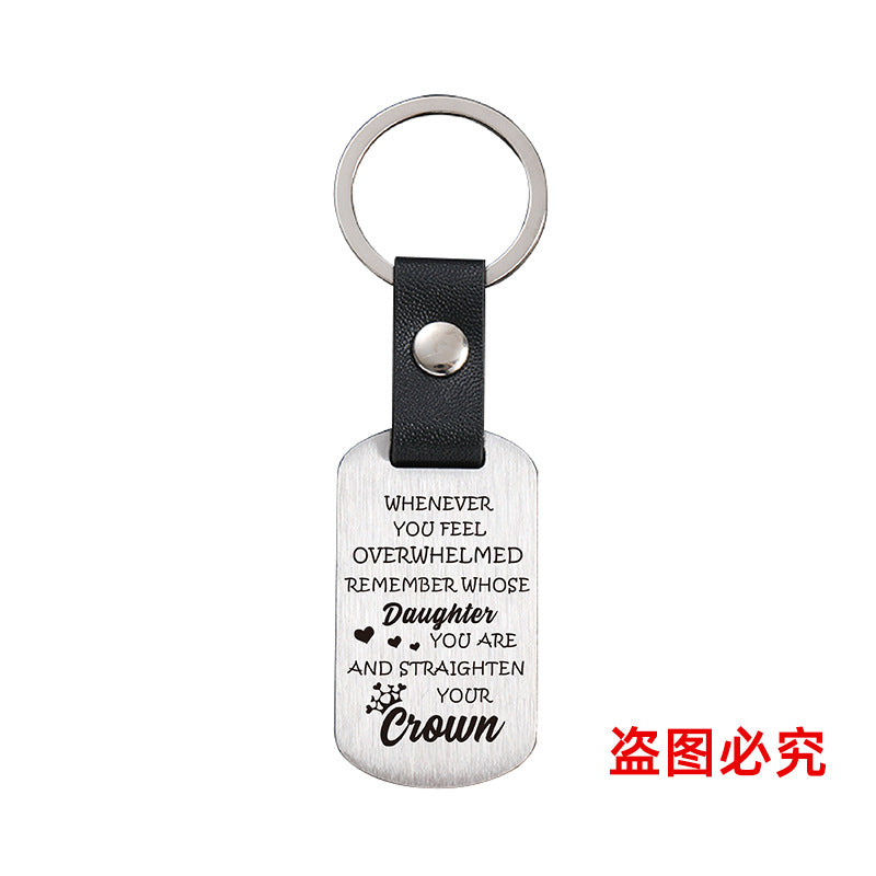 Wholesale Family Gift for Daughter Metal Leather Keychains ACC-KC-GangGu027
