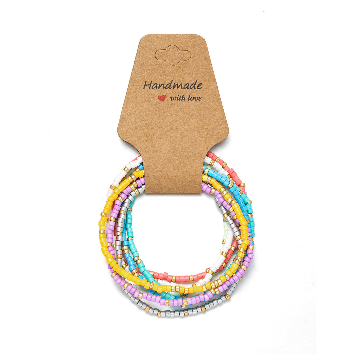Wholesale  simple color beaded  multi-layer elastic ladies bracelet