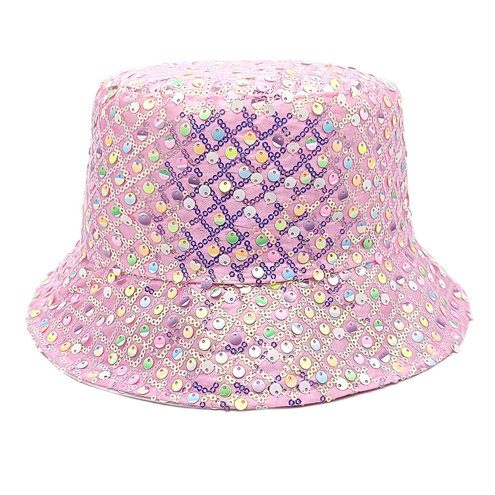 Wholesale  Fashion Sunshade Sequin Small Basin Hat Bucket Hat