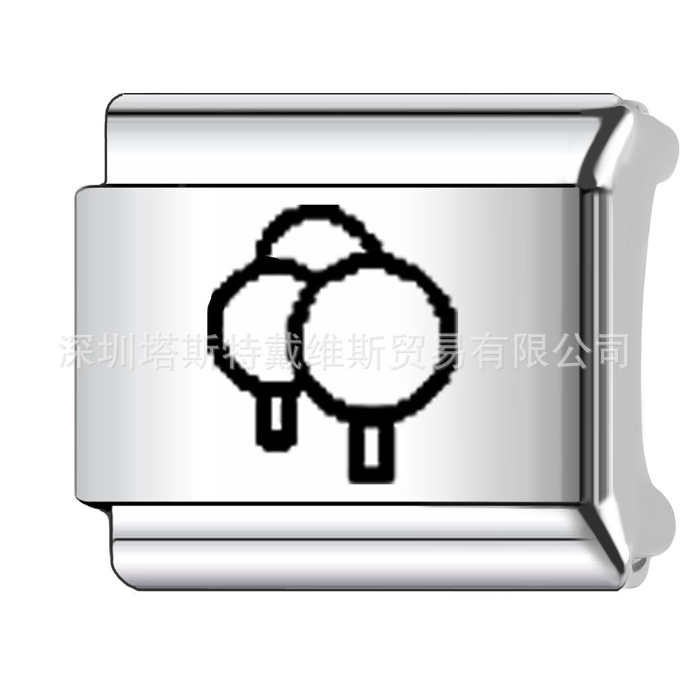 Wholesale 9mm Italian Charm Starter Bracelets DIY square Single Section Creative Stainless Steel Composable Bracelet