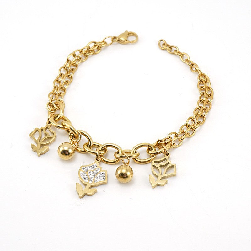 Wholesale Stainless steel zircon bracelet
