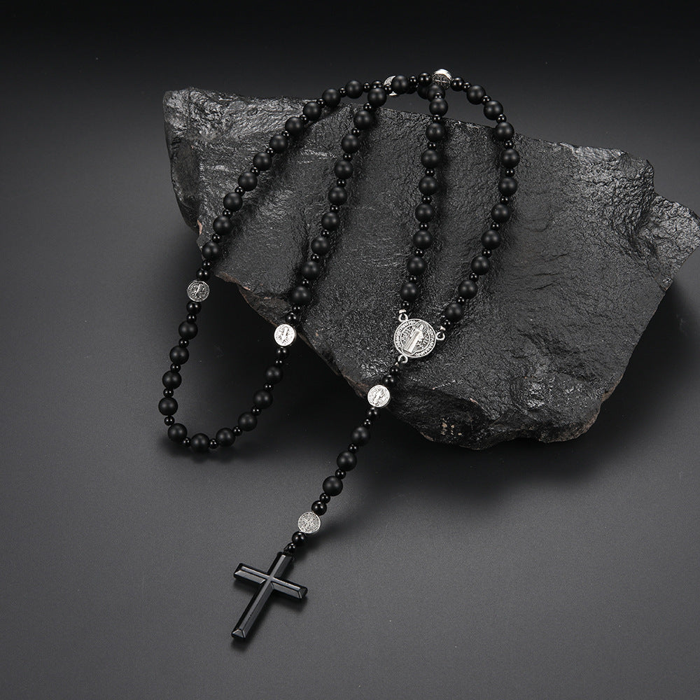 Wholesale Black Volcanic Stone Black Gallstone Necklace