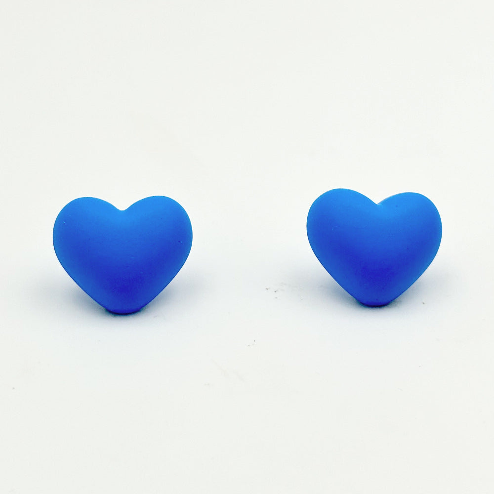 Wholesale  Simple Color Heart Acrylic Earrings