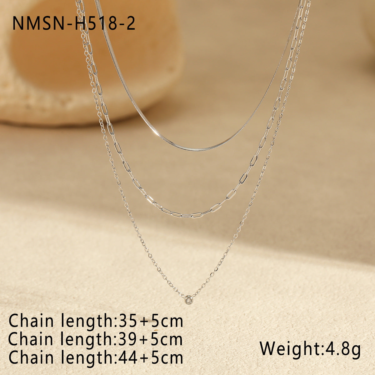 Wholesale Multi-layer Overlapping Stainless Steel  Necklace