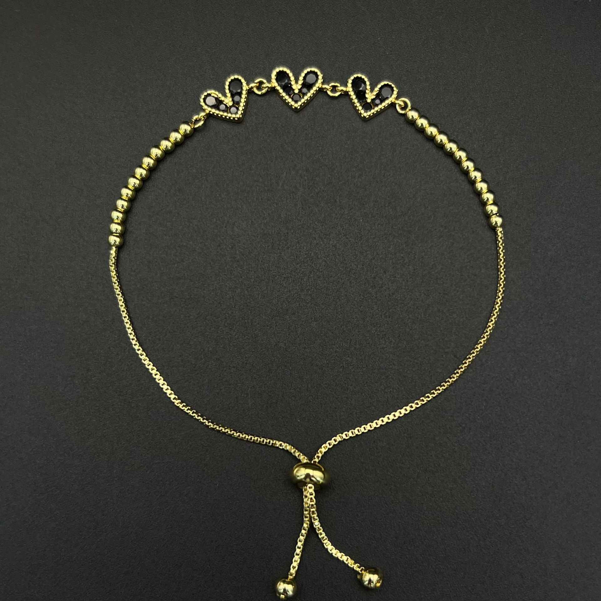 Wholesale Stainless steel heart-shaped zircon bracelet