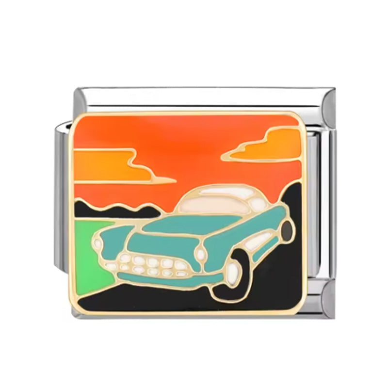 Wholesale Italian Charm Bracelet 9mm DIY Splicing Valentine's Day Series Stainless Steel Composable Bracelet