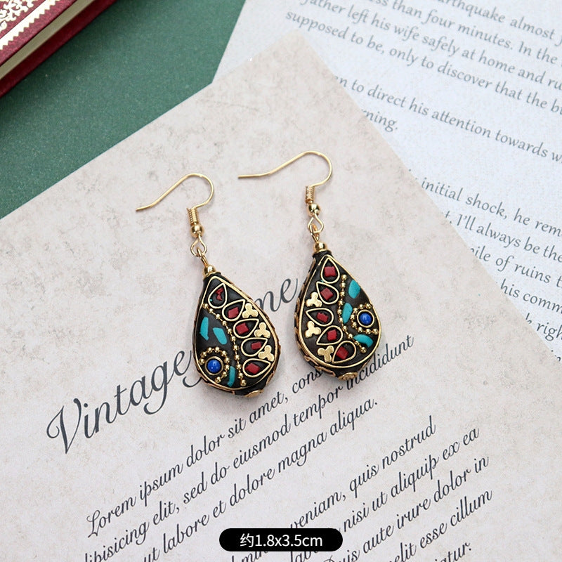 Wholesale Retro Nepal Style Handmade Dangle Earrings,  Trendy Fashion Accessory for Party or Everyday Wear