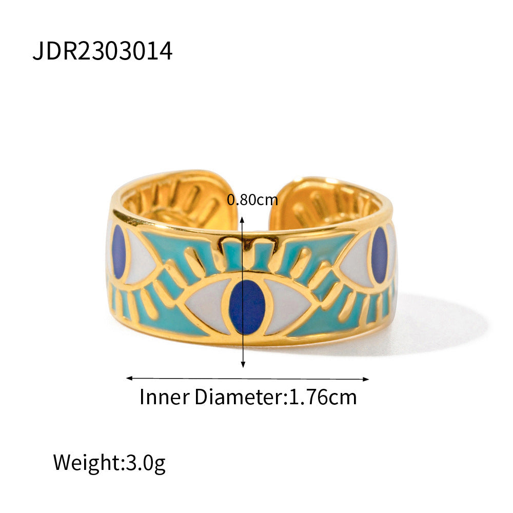 Wholesale Stainless Steel Natural Stone Geometric Ring Fashion Jewelry Accessory Everyday Wear