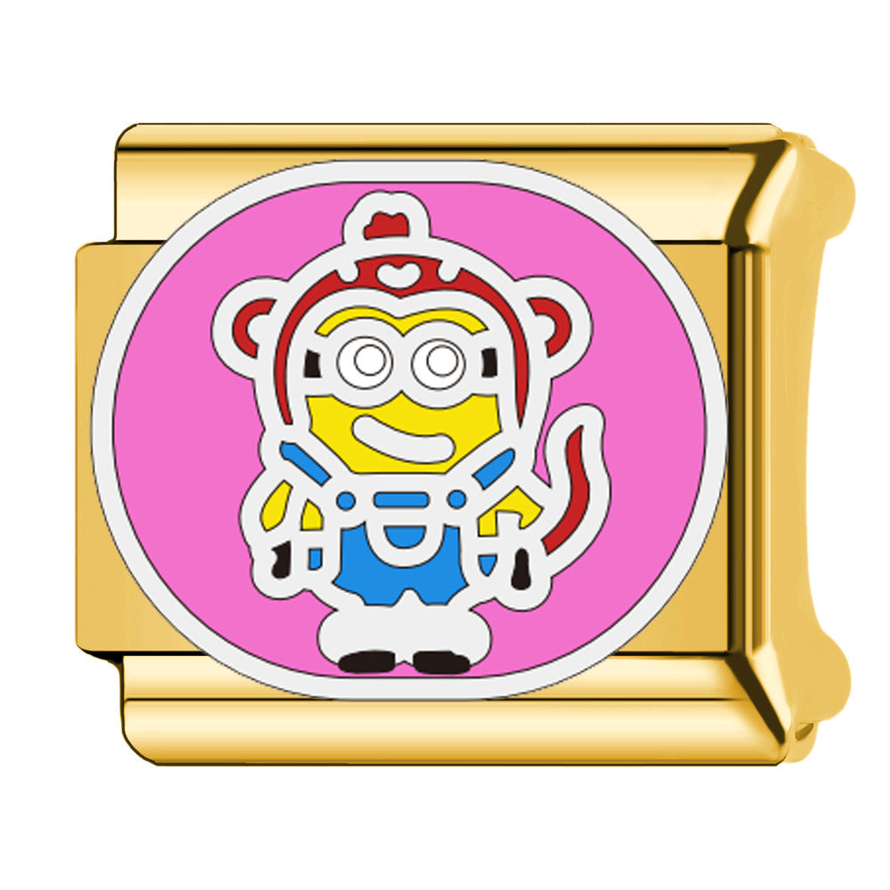 Wholesale Italian Charm Bracelet 9mm DIY  cartoon zodiac Minions elastic Creative Stainless Steel Composable Bracelet