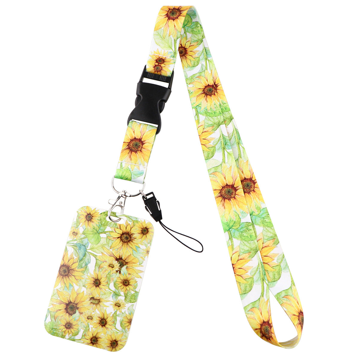 Wholesale 10pcs Daisy Sunflower Mobile Phone Webbing Lanyard Keychains ACC-KC-QTQS015