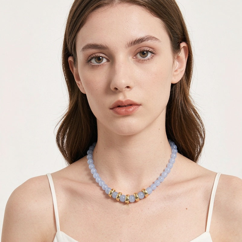 Wholesale Acrylic Round Bead Necklace For Women Trendy Collarbone Chain Handmade Jewelry Accessory For Everyday Wear