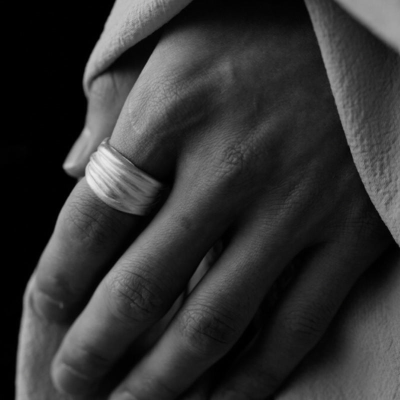 Wholesale S925 Sterling Silver Wax carving ring does not fade  ring