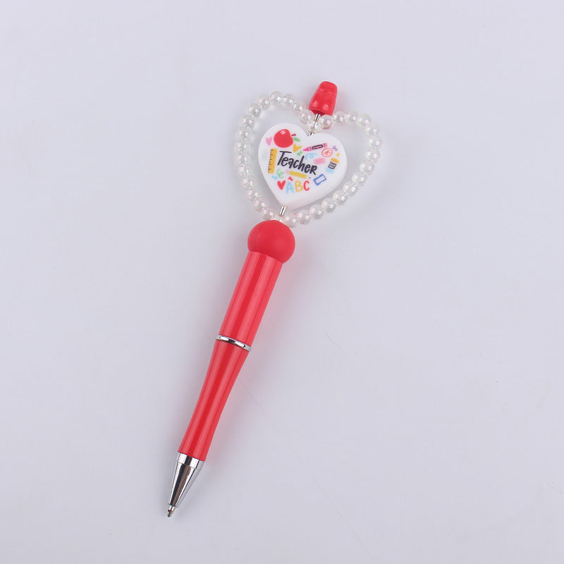 Wholesale creative cartoon love series silicone beaded pen  ballpoint pen