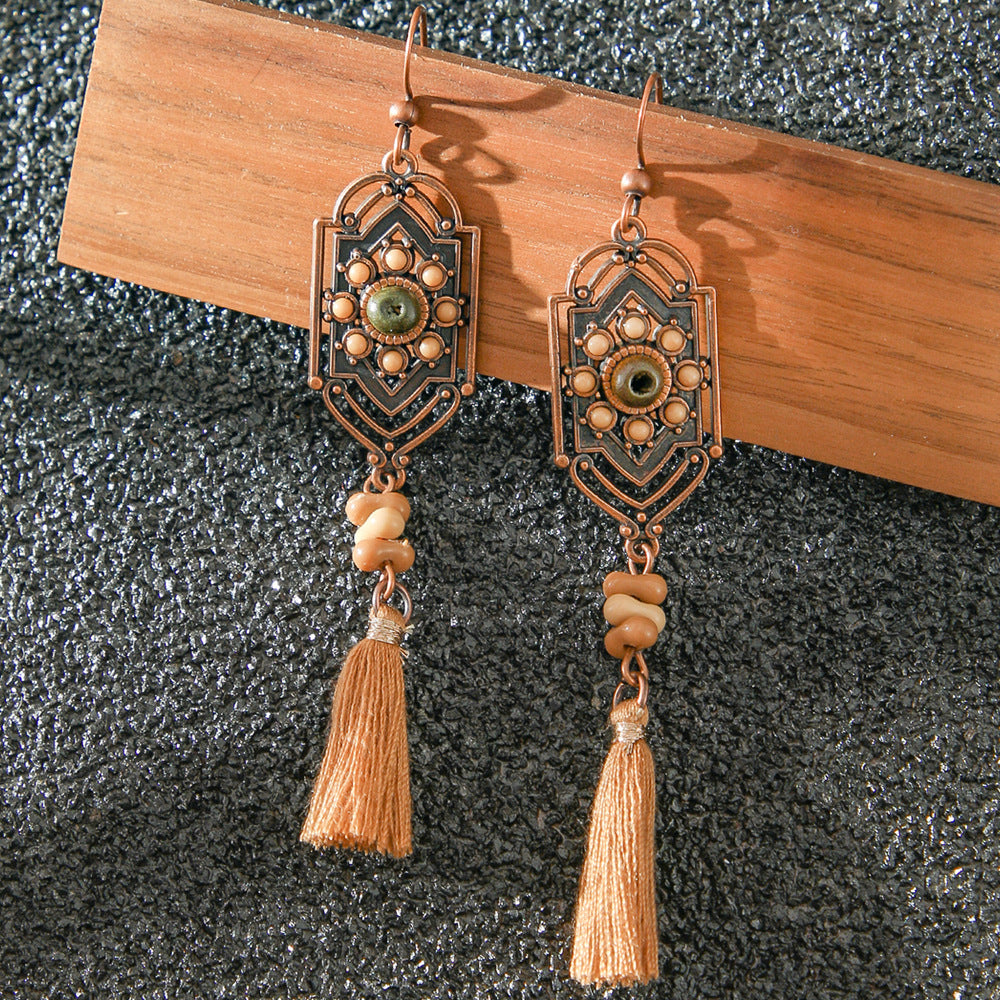 Wholesale Zinc Alloy Bohemian Coffee Color Earrings Set