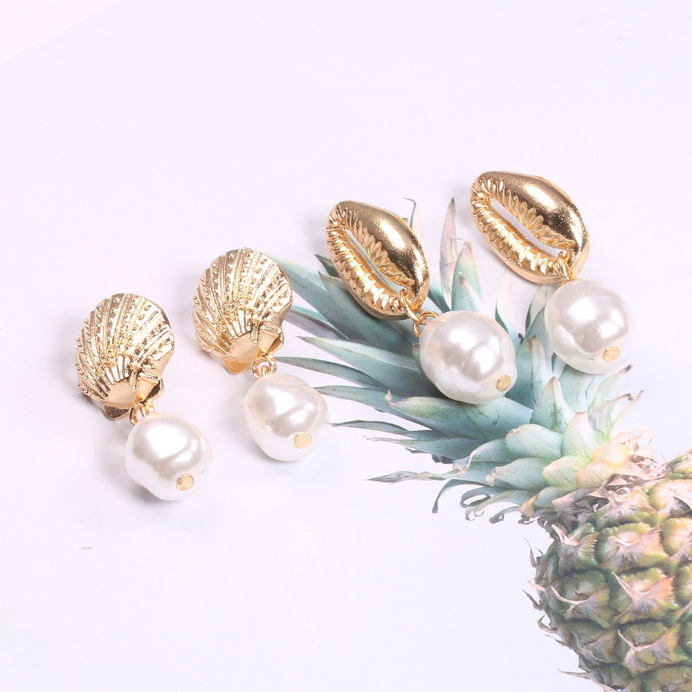 Wholesale pearl shell earrings