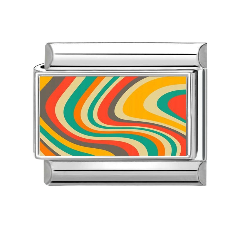 Wholesale 9mm Italian Charm Starter Bracelets DIY Colorful Single Section Creative Stainless Steel Composable Bracelet