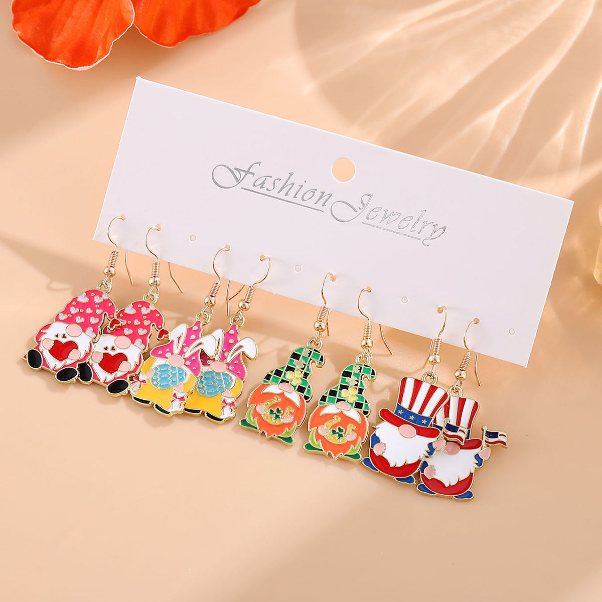 Wholesale Gnome Witch Hat Pumpkin Christmas Lights Snowflake Egg Earrings