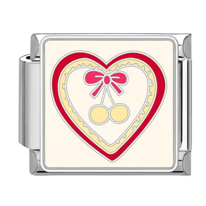 Wholesale Italian Charm Bracelet 9mm DIY Cherry Cute   Creative Stainless Steel Composable Bracelet