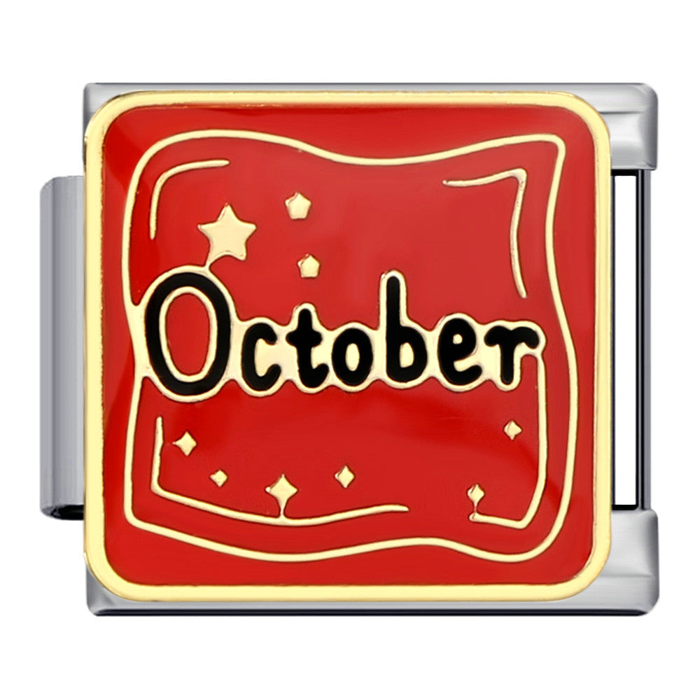 Wholesale Italian module bracelet titanium steel gold-plated welding pattern DIY Charms