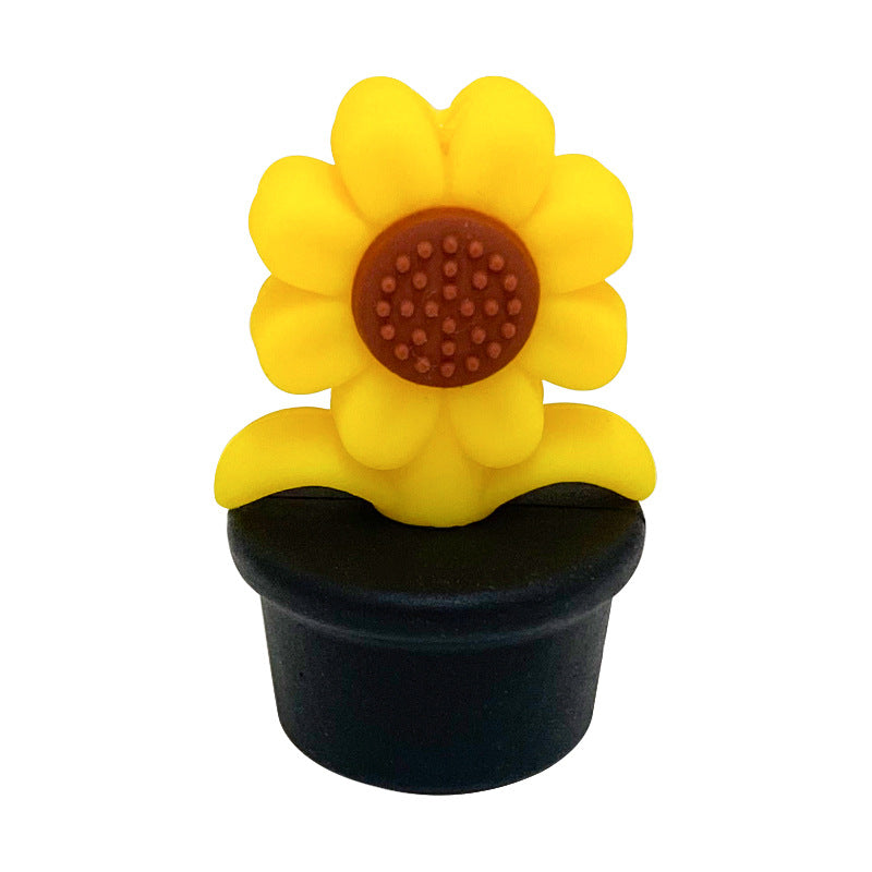 Wholesale of 10PCS Planter Sunflower Food Grade Silicone Beads ACC-BDS-WDX042