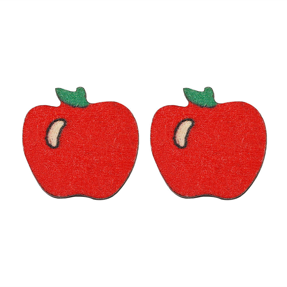 Wholesale Apple Pencil Book Wooden Earrings