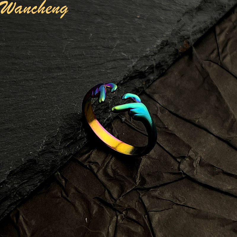 Wholesale Stainless Steel Ring Open No Fading 18K Gold Plated ACC-RS-WanCh003