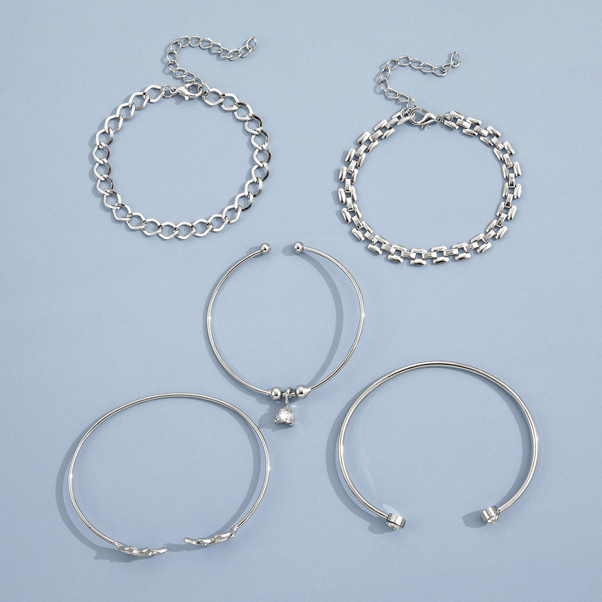 Wholesale Diamond Butterfly Stacked Chain Hip Hop Multi-Layer Bracelet ACC-BT-Gaot001