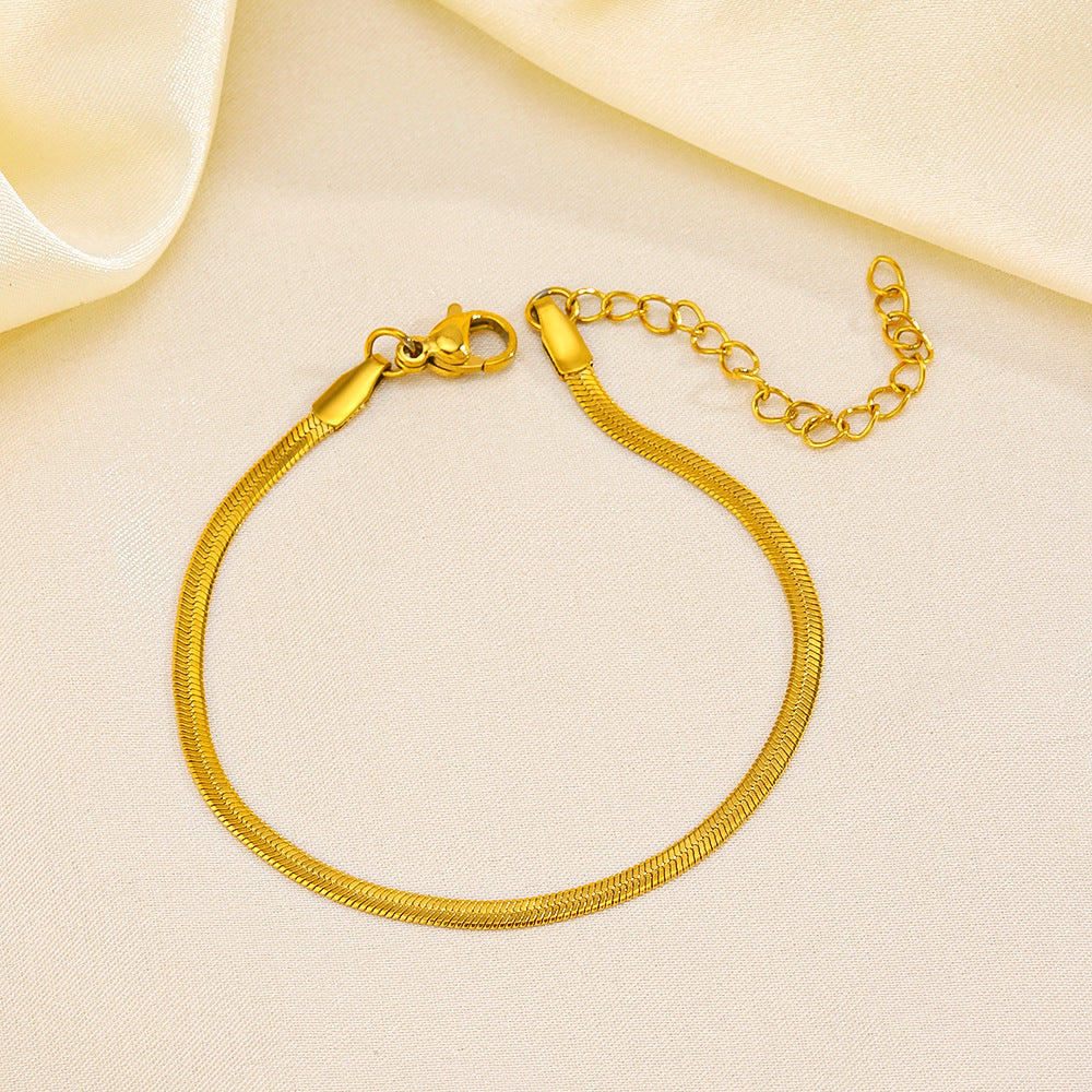 Wholesale Stainless Steel Bracelets Flat Snake Bone Chain Bracelet Blade Chain Bracelet ACC-BT-JiaLi001