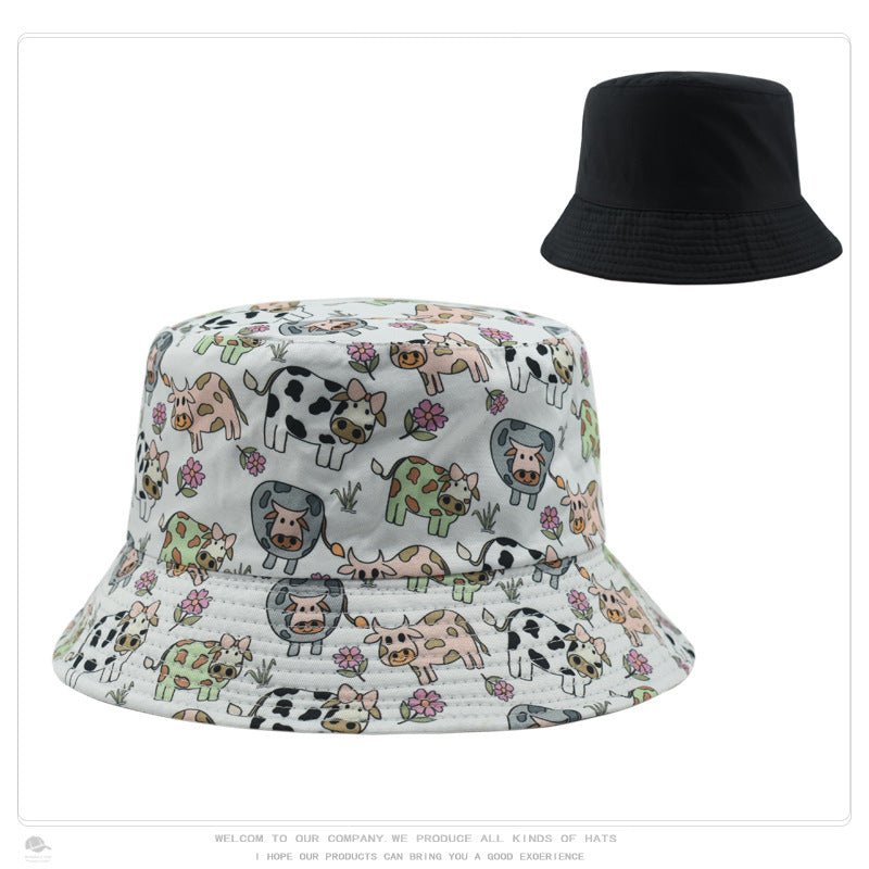 Wholesale Retro Pattern Printed Bucket Hat Double Sided Basin Hat ACC-HT-DaQi001